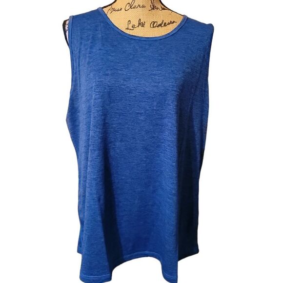 Ideology Women's Plus Size Keyhole-Back Tank Top (Cosmic Cobalt, 2X) - Picture 3 of 8